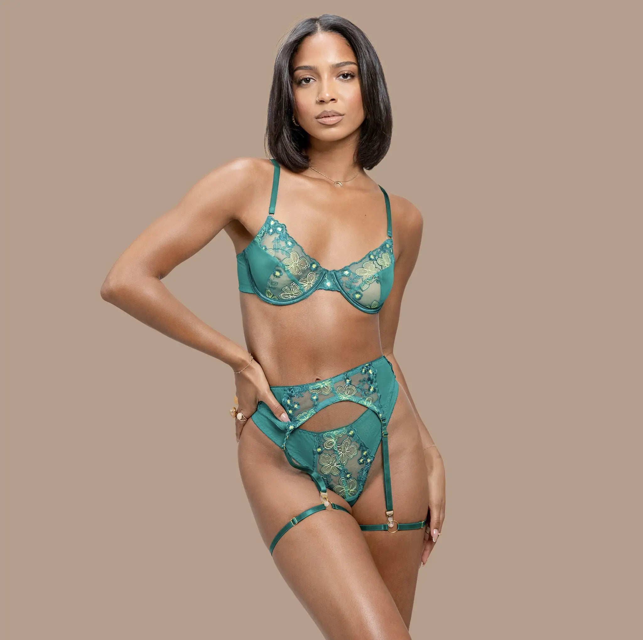 Green Jungle Lingerie Set