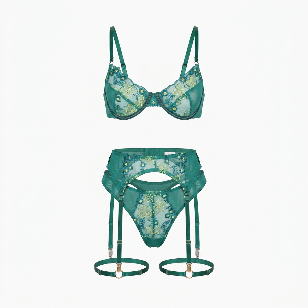 Green Jungle Lingerie Set